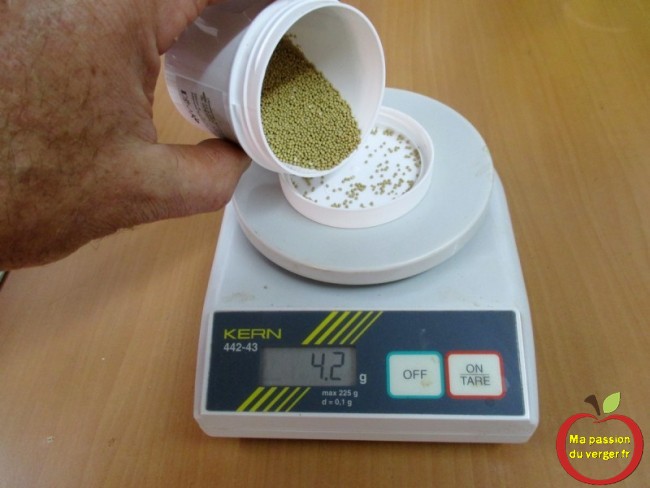 preparation du dosage de la levure sèche suivant la température du moût de mirabelle .